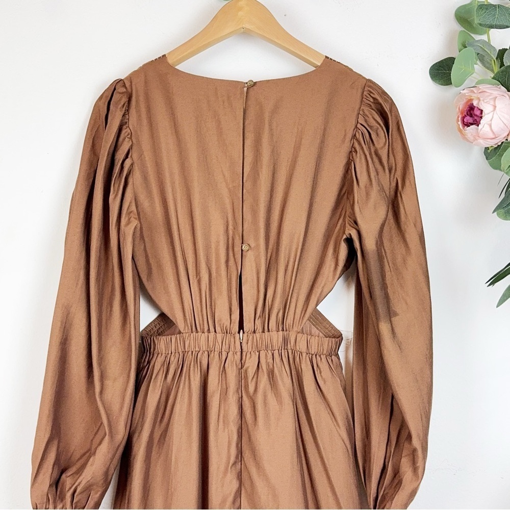 NWT Mon Renn Revive Midi Dress in Chocolate Brown Size Small - Picture 7 of 8